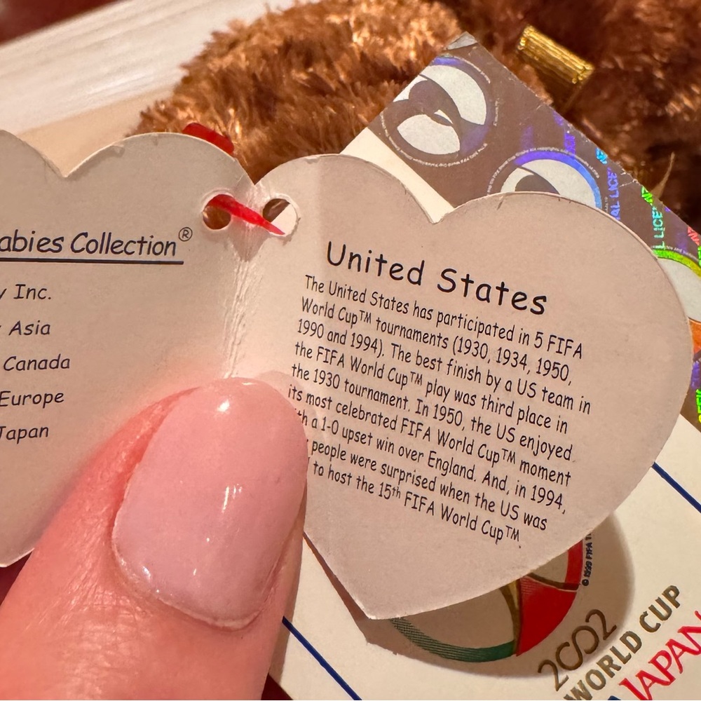 Ty USA & Portugal CHAMPION BEANIE BABY Bears FIFA World Cup Soccer 2002, NWT - Picture 3 of 12